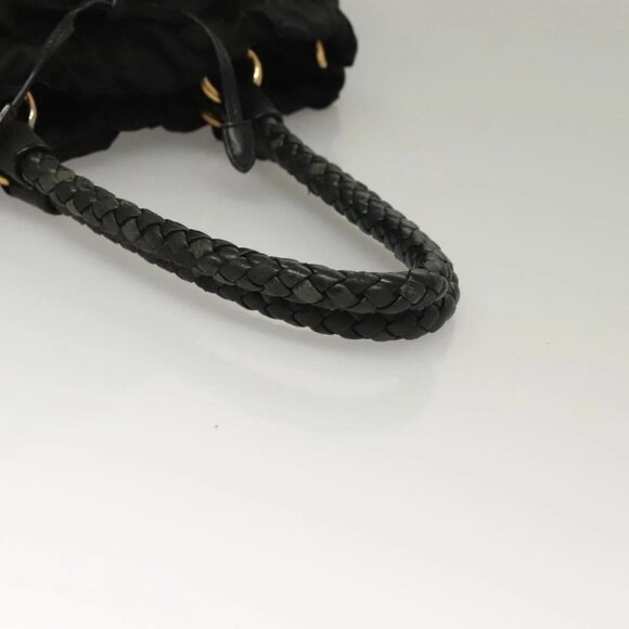 PRADA Hand Bag Nylon 2way Black Gold Auth BA3666 - Picture 8 of 16